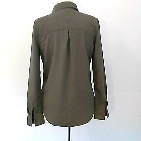 Olive Green Button Down Utility Top Size M - Picture 5 of 7